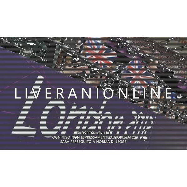 London 2012 logo. Olympic Stadium, Stratford. London ©PHOTOSHOT/Agenzia Aldo Liverani Sas - ITALY ONLY - GIOCHI OLIMPICI, OLIMPIADI LONDRA 2012