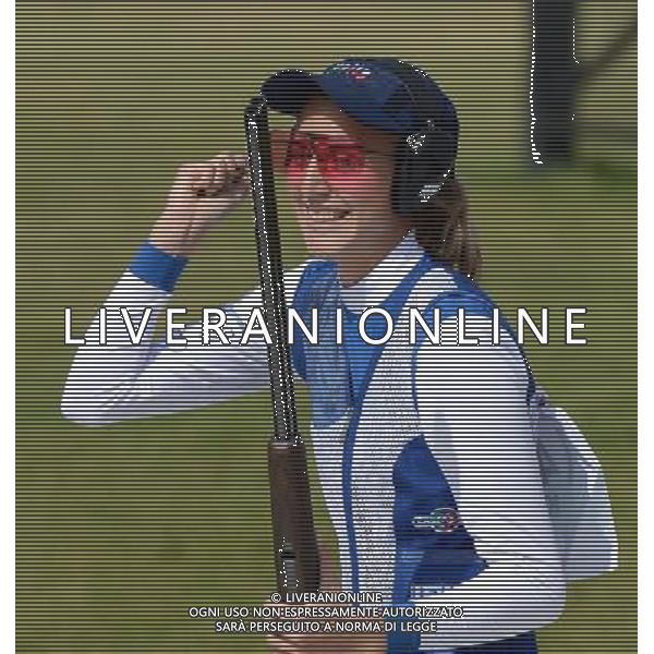 (120804) -- LONDON, Aug. 4, 2012 () -- Jessica Rossi of Italy celebrates after women\'s trap final of shooting, at London 2012 Olympic Games in London, Britain, August 4, 2012. Jessica Rossi won gold medal and set a new world record in this event. (/Yang Lei) (zgp) ©PHOTOSHOT/Agenzia Aldo Liverani Sas - ITALY ONLY - GIOCHI OLIMPICI, OLIMPIADI LONDRA 2012