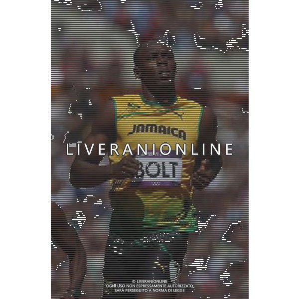 (120804) -- LONDON, Aug. 4, 2012 () -- Usain Bolt of Jamaica acts during the men\'s 100m round 1 heats at London 2012 Olympic Games, London, Britain, Aug. 4, 2012. Usain Bolt was qualified for the semifinal with a time of 10.09 seconds. (/Liao Yujie) ©PHOTOSHOT/Agenzia Aldo Liverani Sas - ITALY ONLY - GIOCHI OLIMPICI, OLIMPIADI LONDRA 2012