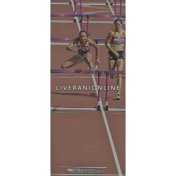Heptathlete Jessica Ennis TeamGB in the 100m hurdles. Olympic Stadium, Olympic Park Stratford. London. ©PHOTOSHOT/Agenzia Aldo Liverani Sas - ITALY ONLY - GIOCHI OLIMPICI, OLIMPIADI LONDRA 2012
