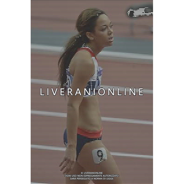 Heptathlete Katarina Johnson-Thompson TeamGB in the 100m hurdles. Olympic Stadium, Olympic Park Stratford. London. ©PHOTOSHOT/Agenzia Aldo Liverani Sas - ITALY ONLY - GIOCHI OLIMPICI, OLIMPIADI LONDRA 2012