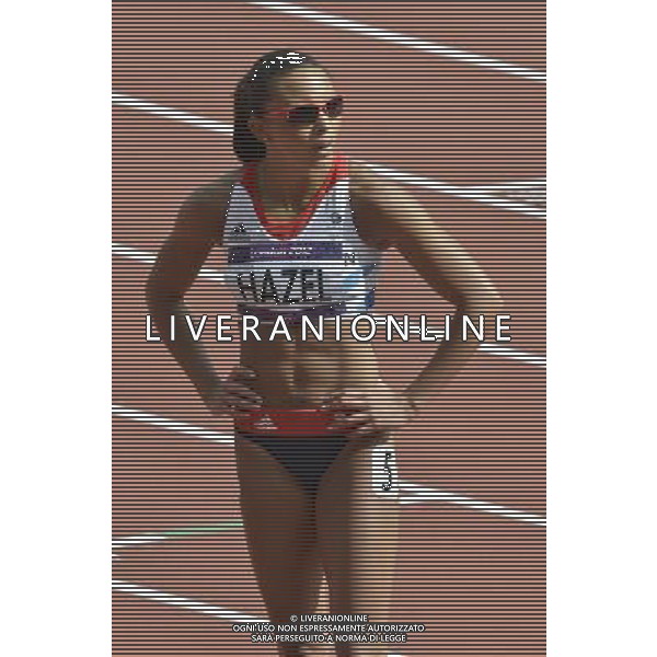 Heptathlete Louise Hazel TeamGB in the 100m hurdles. Olympic Stadium, Olympic Park Stratford. London. ©PHOTOSHOT/Agenzia Aldo Liverani Sas - ITALY ONLY - GIOCHI OLIMPICI, OLIMPIADI LONDRA 2012