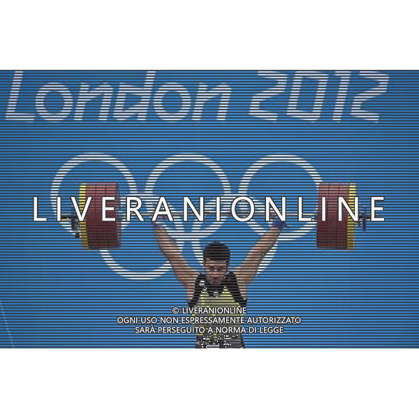 (120803) -- LONDON, Aug. 3, 2012 () -- Kianoush Rostami of Iran competes during men\'s 85kg weightlifting event at London 2012 Olympic Games, London, Britain, Aug. 3, 2012. Kianoush Rostami of Iran claimed the bronze medal of the event with a total of 380kg. (/Gong Lei) ©PHOTOSHOT/Agenzia Aldo Liverani Sas - ITALY ONLY - GIOCHI OLIMPICI, OLIMPIADI LONDRA 2012