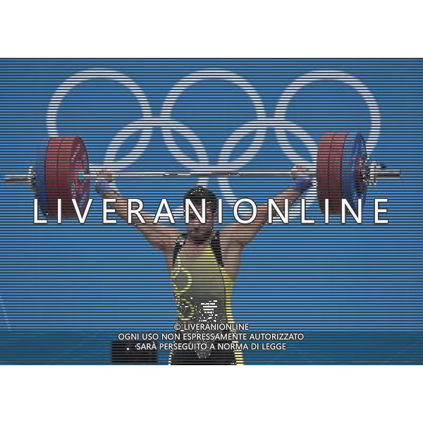 (120803) -- LONDON, Aug. 3, 2012 () -- Kianoush Rostami of Iran competes during men\'s 85kg weightlifting event at London 2012 Olympic Games, London, Britain, Aug. 3, 2012. Kianoush Rostami of Iran claimed the bronze medal of the event with a total of 380kg. (/Gong Lei) ©PHOTOSHOT/Agenzia Aldo Liverani Sas - ITALY ONLY - GIOCHI OLIMPICI, OLIMPIADI LONDRA 2012