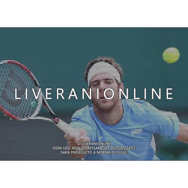 (120803) -- LONDON, Aug. 3, 2012 () -- Juan Martin Del Potro of Argentina competes during men\'s tennis singles semifinals contest, at London 2012 Olympic Games in London, Britain, on August 3, 2012. Roger Federer of Switzerland defeated Juan Martin Del Potro of Argentina 2-1. (/Chen Jianli) (zgp) ©PHOTOSHOT/Agenzia Aldo Liverani Sas - ITALY ONLY - GIOCHI OLIMPICI, OLIMPIADI LONDRA 2012