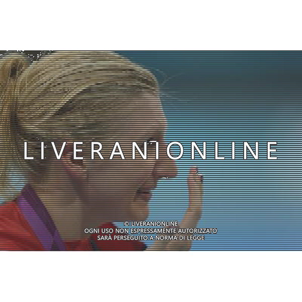 (120803) -- LONDON, Aug. 3, 2012 () -- Bronze medalist Rebecca Adlington of Britain weeps after awarding ceremony of women¡¯s 800m freestyle of swimming, at London 2012 Olympic Games in London, Britain, August 3, 2012. (/Fei Maohua) (zgp) ©PHOTOSHOT/Agenzia Aldo Liverani Sas - ITALY ONLY - GIOCHI OLIMPICI, OLIMPIADI LONDRA 2012