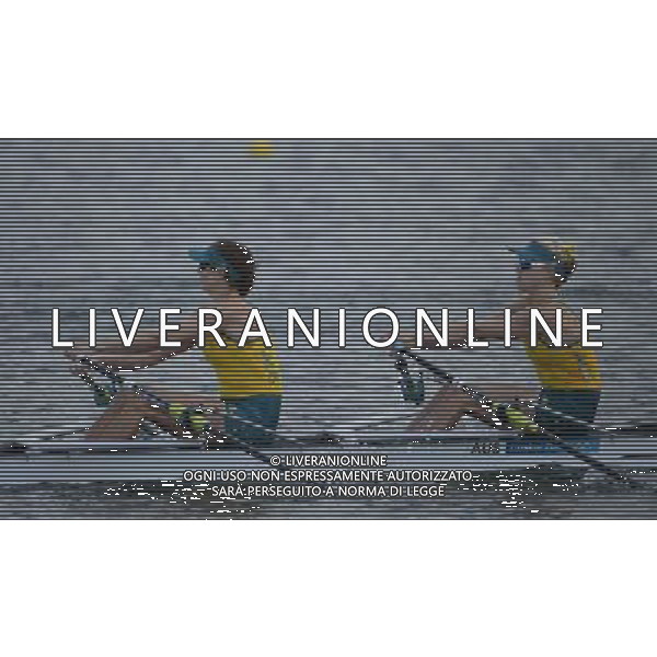 (120803) -- LONDON, Aug. 3, 2012 () -- Kim Crow and Brooke Pratley of Australia compete during women\'s double sculls competition of rowing event, at London 2012 Olympic Games in London, Britain, on August 3, 2012. Kim Crow and Brooke Pratley of Australia won silver medal. (/Qi Heng) (nxl) ©PHOTOSHOT/Agenzia Aldo Liverani Sas - ITALY ONLY - GIOCHI OLIMPICI, OLIMPIADI LONDRA 2012
