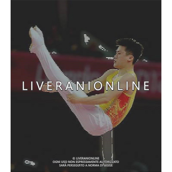 (120803) -- LONDON, Aug. 3, 2012 () -- Lu Chunlong of China competes during men\'s trampoline competition at the London 2012 Olympic Games in London, Britain, Aug. 3, 2012. China\'s Dong Dong and Lu Chunlong grabbed gold and bronze medals in this event respectively. (/Wang Yuguo)(zgp) ©PHOTOSHOT/Agenzia Aldo Liverani Sas - ITALY ONLY - GIOCHI OLIMPICI, OLIMPIADI LONDRA 2012