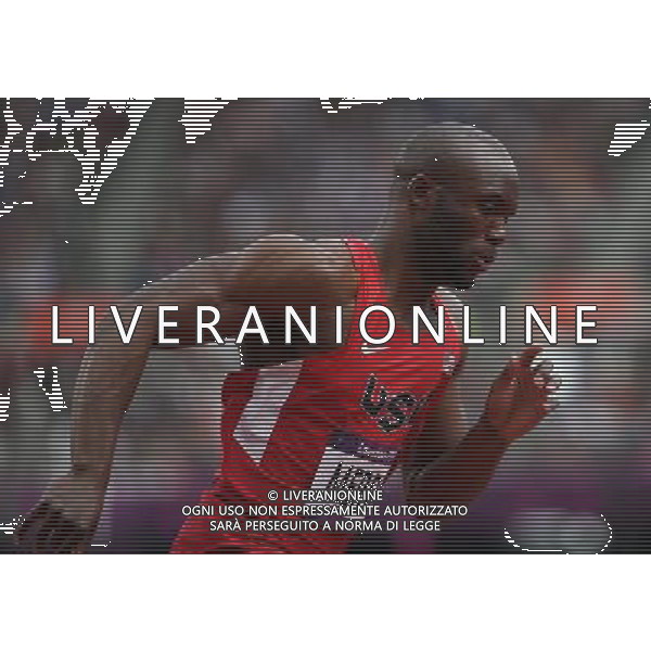 (120804) -- LONDON, Aug. 4, 2012 () -- Defending Olympic champion LaShawn Merritt of the United States acts during the heat of men\'s 400m event at London 2012 Olympic Games, London, Britain, Aug. 4, 2012. LaShawn Merritt pulled up in the backstretch of his 400-meter preliminary heat. (/Liao Yujie) ©PHOTOSHOT/Agenzia Aldo Liverani Sas - ITALY ONLY - GIOCHI OLIMPICI, OLIMPIADI LONDRA 2012