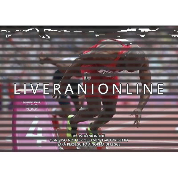 (120804) -- LONDON, Aug. 4, 2012 () -- Defending Olympic champion LaShawn Merritt of the United States starts during the heat of men\'s 400m event at London 2012 Olympic Games, London, Britain, Aug. 4, 2012. LaShawn Merritt pulled up in the backstretch of his 400-meter preliminary heat. (/Liao Yujie) ©PHOTOSHOT/Agenzia Aldo Liverani Sas - ITALY ONLY - GIOCHI OLIMPICI, OLIMPIADI LONDRA 2012