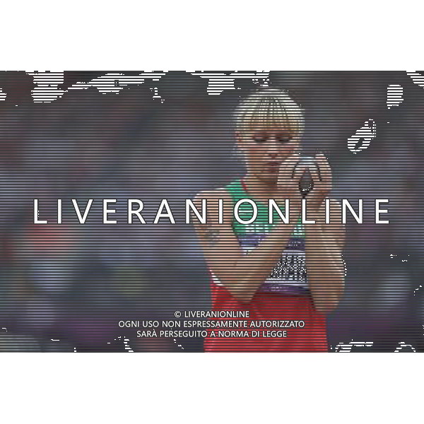 (120803) -- LONDON, Aug. 3, 2012 () -- Yana Maksimawa of Belarus competes during the shot put Group A match of women\'s Heptathlon of Athletics event at London 2012 Olympic Games, London, Britain, Aug. 3, 2012. Yana Maksimawa ranked the 12th of the group. (/Liao Yujie) ©PHOTOSHOT/Agenzia Aldo Liverani Sas - ITALY ONLY - GIOCHI OLIMPICI, OLIMPIADI LONDRA 2012