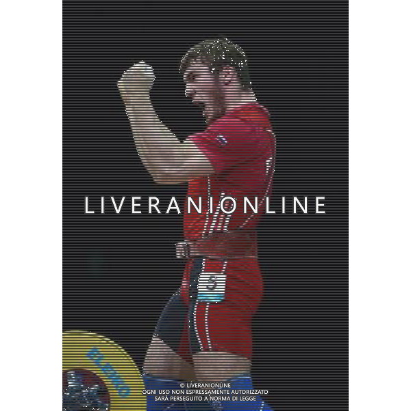 (120803) -- LONDON, Aug. 3, 2012 () -- Apti Aukhadov of Russia celebrates during men\'s 85kg weightlifting event at London 2012 Olympic Games, London, Britain, Aug. 3, 2012. Apti Aukhadov of Russia claimed the silver medal of the event. (/Guo Yong) ©PHOTOSHOT/Agenzia Aldo Liverani Sas - ITALY ONLY - GIOCHI OLIMPICI, OLIMPIADI LONDRA 2012