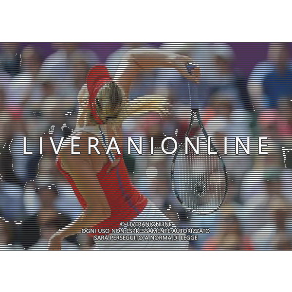 (120804) -- LONDON, Aug. 4, 2012 () -- Maria Sharapova of Russia takes part in women\'s tennis singles gold medal match, at London 2012 Olympic Games in London, Britain, on August 4, 2012. Serena Williams of USA defeated Maria Sharapova of Russia 2-0. (/Li Gang) (nxl) ©PHOTOSHOT/Agenzia Aldo Liverani Sas - ITALY ONLY - GIOCHI OLIMPICI, OLIMPIADI LONDRA 2012