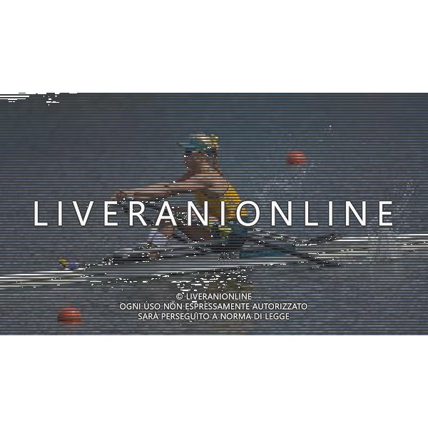 (120804) -- LONDON, Aug. 4, 2012 () -- Kim Crow of Australia competes during women\'s single sculls final contest of rowing event, at London 2012 Olympic Games in London, Britain, on August 4, 2012.Kim Crow of Australia won bronze medal. (/Qi Heng) (nxl) ©PHOTOSHOT/Agenzia Aldo Liverani Sas - ITALY ONLY - GIOCHI OLIMPICI, OLIMPIADI LONDRA 2012