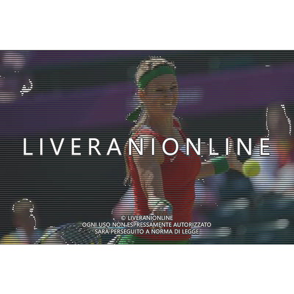 (120804) -- LONDON, Aug. 4, 2012 () -- Victoria Azarenka of Belarus takes part in women\'s tennis singles bronze medal match, at London 2012 Olympic Games in London, Britain, on August 4, 2012. Victoria Azarenka of Belarus defeated Maria Kirilenko of Russia 2-0. (/Li Gang) (nxl) ©PHOTOSHOT/Agenzia Aldo Liverani Sas - ITALY ONLY - GIOCHI OLIMPICI, OLIMPIADI LONDRA 2012