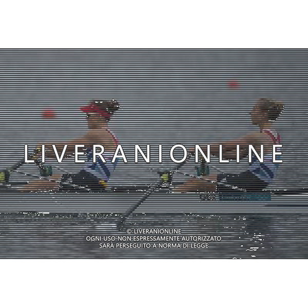 (120804) -- LONDON, Aug. 4, 2012 () -- Katherine Copeland/Sophie Hosking of Britain compete during lightweight women\'s double sculls of rowing at London 2012 Olympic Games in London, Britain, August 4, 2012. British rowers won gold medal. (/Cheng Min) (zgp) ©PHOTOSHOT/Agenzia Aldo Liverani Sas - ITALY ONLY - GIOCHI OLIMPICI, OLIMPIADI LONDRA 2012