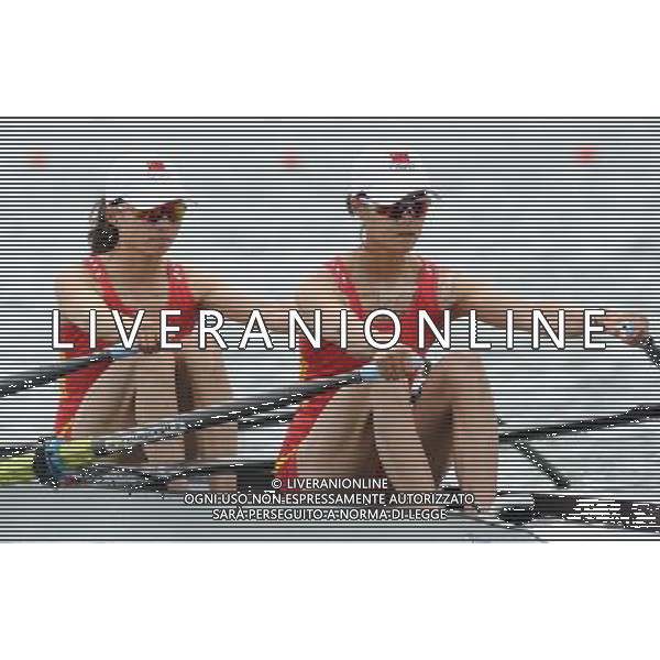 (120804) -- LONDON, Aug. 4, 2012 () -- China\'s Xu Dongxiang/Huang Wenyi compete during lightweight women\'s double sculls of rowing at London 2012 Olympic Games in London, Britain, August 4, 2012. Chinese rowers won silver medal. (/Wang Qingqin) (zgp) ©PHOTOSHOT/Agenzia Aldo Liverani Sas - ITALY ONLY - GIOCHI OLIMPICI, OLIMPIADI LONDRA 2012