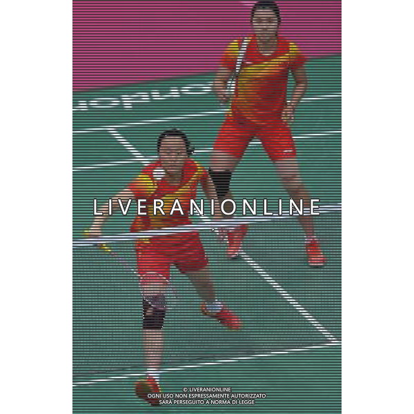 (120804) -- LONDON, Aug. 4, 2012 () -- China\'s Zhao Yunlei (L)/Tian Qing compete during women\'s badminton doubles against Mizuki Fuji/Reika Kakiiwa of Japan, at London 2012 Olympic Games in London, Britain, August 4, 2012. China\'s Zhao Yunlei/Tian Qing won the match 2-0 and claimed the title in this event. (/Chen Xiaowei) (zgp) ©PHOTOSHOT/Agenzia Aldo Liverani Sas - ITALY ONLY - GIOCHI OLIMPICI, OLIMPIADI LONDRA 2012