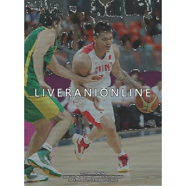 (120804) -- LONDON, Aug. 4, 2012 () -- Players compete during men\'s basketball preliminary round group B match between China and Brazil, at London 2012 Olympic Games in London, Britain, on August 4, 2012. Brazil won 98-59. (/Meng Yongmin) (nxl) ©PHOTOSHOT/Agenzia Aldo Liverani Sas - ITALY ONLY - GIOCHI OLIMPICI, OLIMPIADI LONDRA 2012