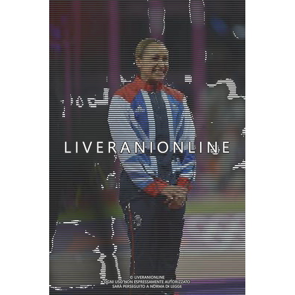 Gold medalist Jessica Ennis of Great Britain during the medal ceremony for Women\'s Heptathlon on Day 8 of the London 2012 Olympic Games at Olympic Stadium on August 4, 2012 in London, England. /PHOTOSHOT/AG ALDO LIVERANI SAS - ITALY ONLY -