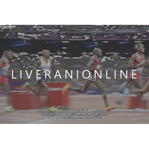 LONDON, ENGLAND - AUGUST 04: Mohamed Farah of Great Britain competes in the Men\'s 10,000m Final on Day 8 of the London 2012 Olympic Games at Olympic Stadium on August 4, 2012 in London, England. /PHOTOSHOT/AG ALDO LIVERANI SAS - ITALY ONLY -