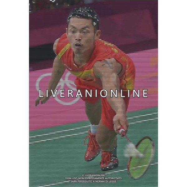 (120805) -- LONDON, Aug. 5, 2012 () -- China\'s Lin Dan comeptes during men\'s badminton singles gold medal match against Lee Chong Wei of Malaysia, at London 2012 Olympic Games in London, Britain, August 5, 2012. China\'s Lin Dan won gold medal in this event. (/Chen Xiaowei) (zgp) /PHOTOSHOT/AG ALDO LIVERANI SAS - ITALY ONLY -