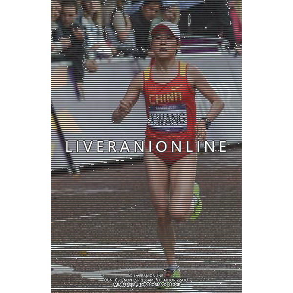 (120805) -- LONDON, Aug. 5, 2012 () -- Wang Xueqin of China competes during women\'s marathon final at London 2012 Olympic Games in London, Britain, August 5, 2012. Zhu ranked 22th in the final. (/Yang Lei) (zgp) /PHOTOSHOT/AG ALDO LIVERANI SAS - ITALY ONLY -