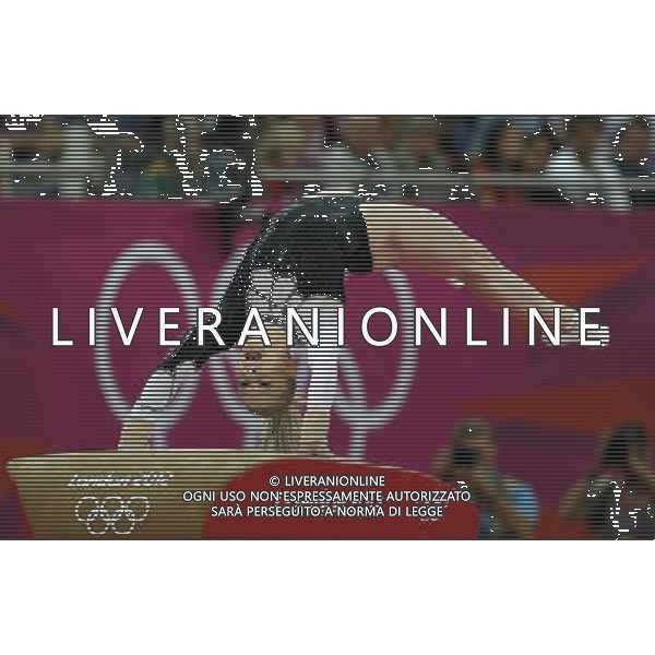 (120805) -- LONDON, Aug. 5, 2012 () -- Sandra Raluca Izbasa of Romania competes during women\'s vault final contest of gymnastics artistic event, at London 2012 Olympic Games in London, Britain, on August 5, 2012. Sandra Raluca Izbasa of Romania won gold medal. (/Shen Bohan) (nxl) /PHOTOSHOT/AG ALDO LIVERANI SAS - ITALY ONLY -