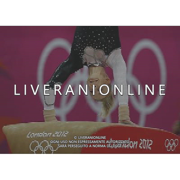 (120805) -- LONDON, Aug. 5, 2012 () -- Sandra Raluca Izbasa of Romania competes during women\'s vault final contest of gymnastics artistic event, at London 2012 Olympic Games in London, Britain, on August 5, 2012. Sandra Raluca Izbasa of Romania won gold medal. (/Shen Bohan) (nxl) /PHOTOSHOT/AG ALDO LIVERANI SAS - ITALY ONLY -