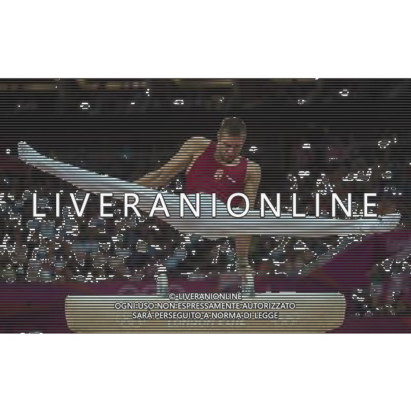 (120805) -- LONDON, Aug. 5, 2012 () -- Krisztian Berki of Hungary competes during men\'s pommel horse final contest of Gymnastics Artistic event, at London 2012 Olympic Games in London, Britain, on August 5, 2012. Krisztian Berki of Hungary won gold medal. (/Cheng Min) (nxl) /PHOTOSHOT/AG ALDO LIVERANI SAS - ITALY ONLY -
