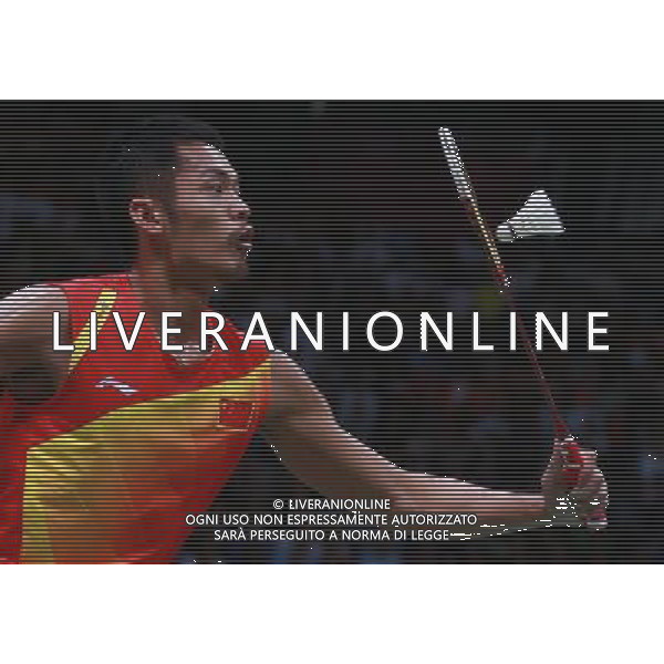 (120805) -- LONDON, Aug. 5, 2012 () -- China\'s Lin Dan comeptes during men\'s badminton singles gold medal match against Lee Chong Wei of Malaysia, at London 2012 Olympic Games in London, Britain, August 5, 2012. China\'s Lin Dan won gold medal in this event. (/Ren Zhenglai) (zgp) /PHOTOSHOT/AG ALDO LIVERANI SAS - ITALY ONLY -