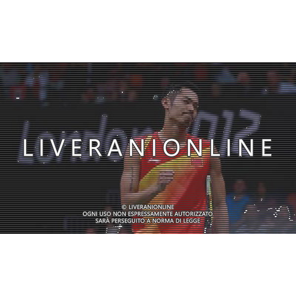 (120805) -- LONDON, Aug. 5, 2012 () -- China\'s Lin Dan comeptes during men\'s badminton singles gold medal match against Lee Chong Wei of Malaysia, at London 2012 Olympic Games in London, Britain, August 5, 2012. China\'s Lin Dan won gold medal in this event. (/Ren Zhenglai) (zgp) /PHOTOSHOT/AG ALDO LIVERANI SAS - ITALY ONLY -