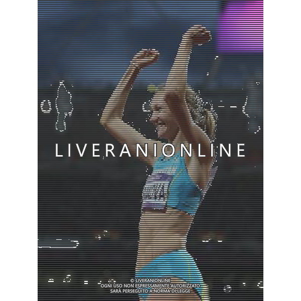 (120805) -- LONDON, Aug. 5, 2012 () -- Olga Rypakova of Kazakhstan takes part in women\'s triple jump final contest, at London 2012 Olympic Games in London, Britain, on August 5, 2012. Olga Rypakova of Kazakhstan won gold medal. (/Wang Lili) (nxl) /PHOTOSHOT/AG ALDO LIVERANI SAS - ITALY ONLY -
