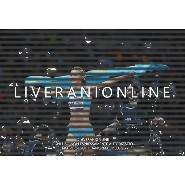 (120805) -- LONDON, Aug. 5, 2012 () -- Olga Rypakova of Kazakhstan celebrates after winning in women\'s long jump final contest, at London 2012 Olympic Games in London, Britain, on August 5, 2012. Olga Rypakova of Kazakhstan won gold medal. (/Liao Yujie) (nxl) /PHOTOSHOT/AG ALDO LIVERANI SAS - ITALY ONLY -