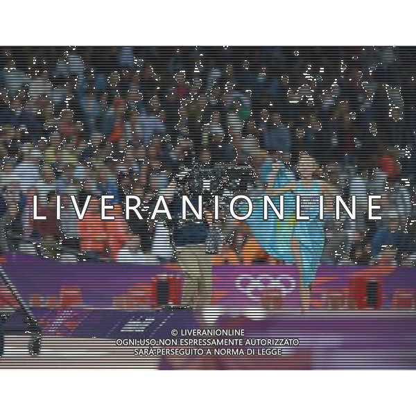 (120805) -- LONDON, Aug. 5, 2012 () -- Olga Rypakova of Kazakhstan attends victory ceremony of women\'s long jump final contest, at London 2012 Olympic Games in London, Britain, on August 5, 2012. Olga Rypakova of Kazakhstan won gold medal. (/Yang Lei) (nxl) /PHOTOSHOT/AG ALDO LIVERANI SAS - ITALY ONLY -
