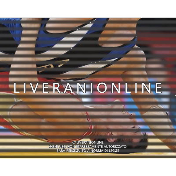 (120805) -- LONDON, Aug. 5, 2012 () -- Roman Vlasov of Russia (red) competes with Arsen Julfalakyan of Armenia during the men\'s wrestling greco-roman 74kg gold medal contest, at London 2012 Olympic Games in London, Britain, on August 5, 2012. Roman Vlasov of Russia won the gold medal of the event. (/Li Gang) /PHOTOSHOT/AG ALDO LIVERANI SAS - ITALY ONLY -
