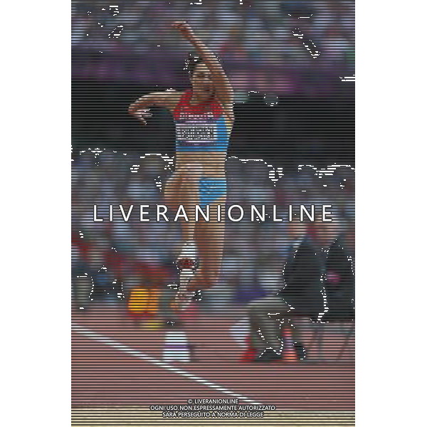 (120805) -- LONDON, Aug. 5, 2012 () -- Victoria Valyukevich of Russia competes in women\'s long jump final contest, at London 2012 Olympic Games in London, Britain, on August 5, 2012. (/Wang Lili) (nxl) /PHOTOSHOT/AG ALDO LIVERANI SAS - ITALY ONLY -