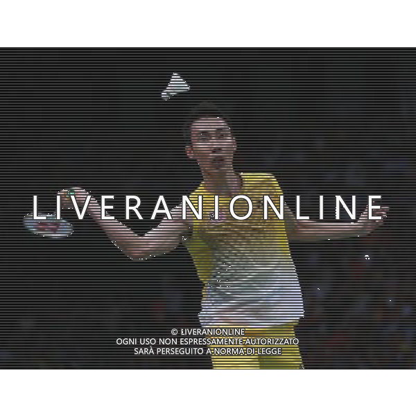 (120805) -- LONDON, Aug. 5, 2012 () -- Lee Chong Wei of Malaysia comeptes during men\'s badminton singles gold medal match against Lin Dan of China, at London 2012 Olympic Games in London, Britain, August 5, 2012. Lee Chong Wei lost the match 1-2 and won silver medal. (/Ren Zhenglai) (zgp) /PHOTOSHOT/AG ALDO LIVERANI SAS - ITALY ONLY -