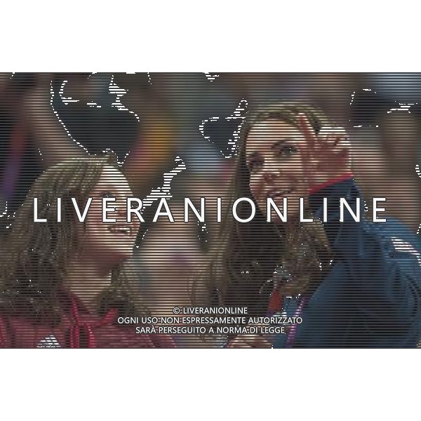 (120805) -- LONDON, Aug. 5, 2012 () -- Catherine (R), Duchess of Cambridge, watches the gymnastics finals in the North Greenwich Arena at London 2012 Olympic Games, London, Britain, Aug. 5, 2012. (/Cheng Min) /PHOTOSHOT/AG ALDO LIVERANI SAS - ITALY ONLY -