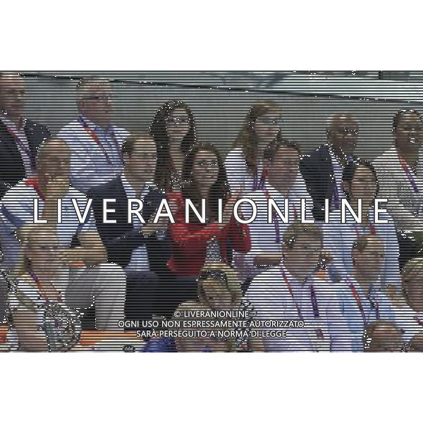 Prince William and wife princess Kate Middleton attend Swimming finals at London 2012 olympic Games on july 3rd 2012. Photo: Jose An / ALFAQUI /AGENZIA ALDO LIVERANI SAS - ITALY ONLY - REALI INGLESI: Il Principe William e la moglie Kate duca e duchessa di Cambridge alle finali di nuoto alle Olimpiadi di londra Aquatics Centre, Olympic Park 03/08/2012