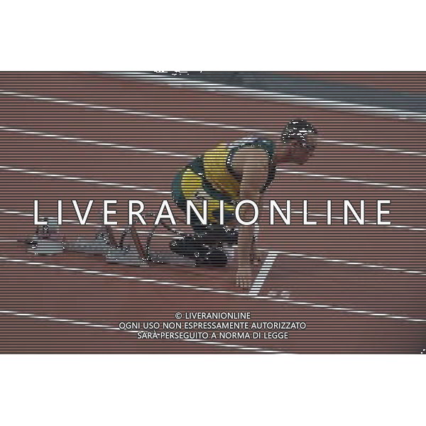 Oscar Pistorius, South Africa first amputee runner to compete at an Olympic Games. Olympic Stadium, Olympic Park, Stratford. London AG ALDO LIVERANI S A S ONLY ITALY