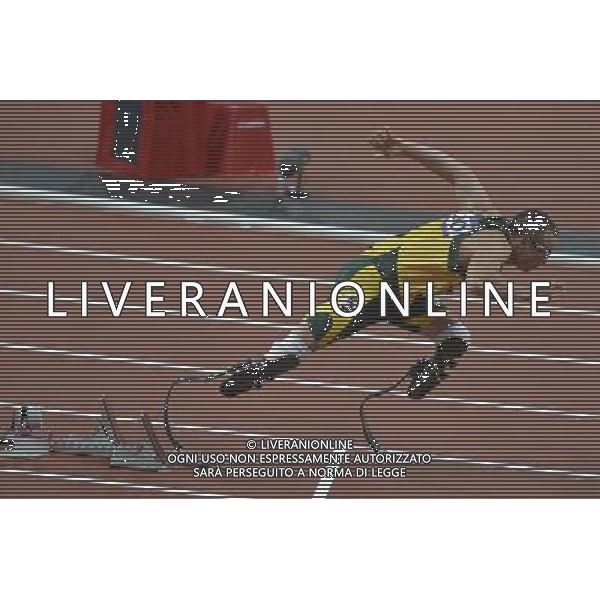 Oscar Pistorius, South Africa first amputee runner to compete at an Olympic Games. Olympic Stadium, Olympic Park, Stratford. London AG ALDO LIVERANI S A S ONLY ITALY