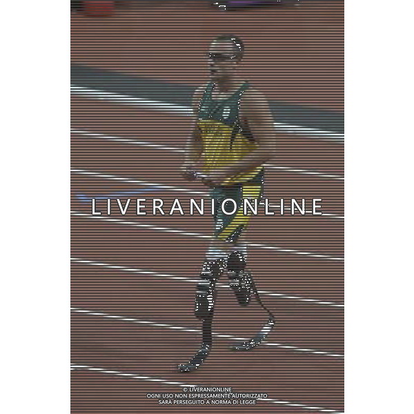 Oscar Pistorius, South Africa first amputee runner to compete at an Olympic Games. Olympic Stadium, Olympic Park, Stratford. London AG ALDO LIVERANI S A S ONLY ITALY