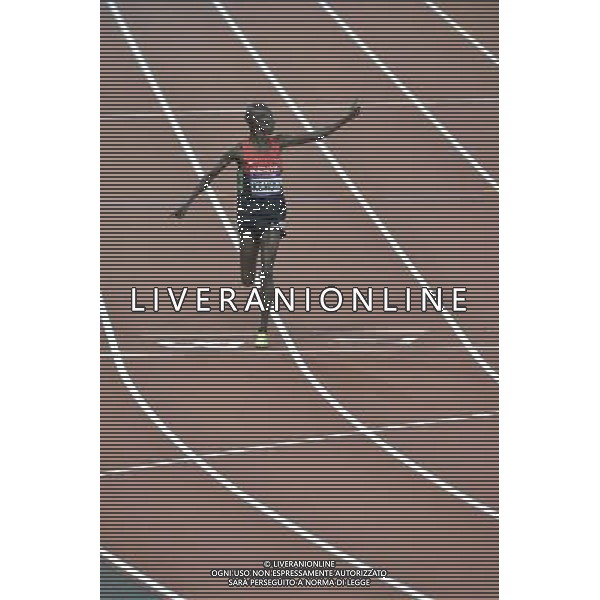 Ezekiel Kemboi Kenya winner of Gold in the men\'s 3000m steeplechase final. Olympic Stadium, Olympic Park, Stratford. London AG ALDO LIVERANI S A S ONLY ITALY