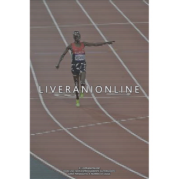 Ezekiel Kemboi Kenya winner of Gold in the men\'s 3000m steeplechase final. Olympic Stadium, Olympic Park, Stratford. London AG ALDO LIVERANI S A S ONLY ITALY