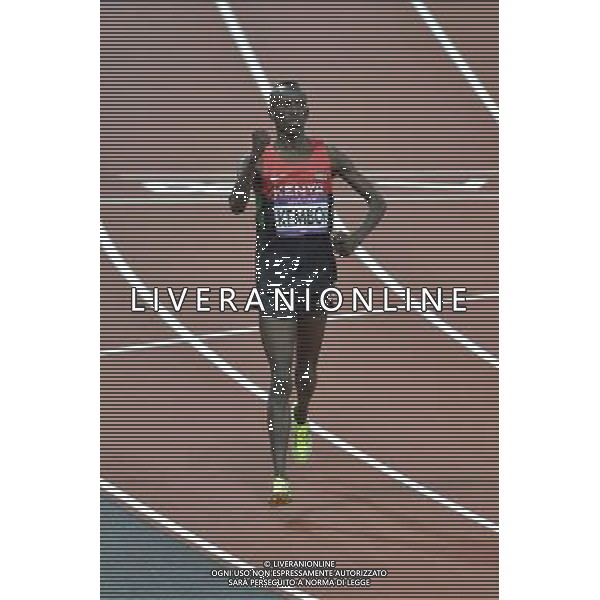 Ezekiel Kemboi Kenya winner of Gold in the men\'s 3000m steeplechase final. Olympic Stadium, Olympic Park, Stratford. London AG ALDO LIVERANI S A S ONLY ITALY