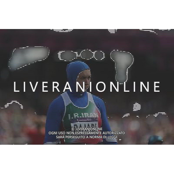 (120806) -- LONDON, Aug. 6, 2012 () -- Leyla Rajabi of Iran competes during the women\'s shot put qualification match of Athletics event at London 2012 Olympic Games, London, Britain, Aug. 6, 2012. (/Liao Yujie) AG ALDO LIVERANI S A S ONLY ITALY