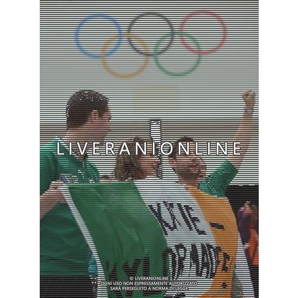 (120806) -- LONDON, Aug. 6, 2012 () -- Spectators from Ireland watch the Boxing matches at ExCel South Arena during London 2012 Olympic Games, London, Britain, Aug. 6, 2012. (/Yang Zongyou) AG ALDO LIVERANI S A S ONLY ITALY