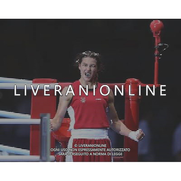(120806) -- LONDON, Aug. 6, 2012 () -- Katie Taylor of Ireland celebrats after defeating Natasha Jonas of Britain during the quarterfinal match of women\'s light (60kg) Boxing event at London 2012 Olympic Games, London, Britain, Aug. 6, 2012. Katie Taylor won the match 26-15. (/Wang Shen) AG ALDO LIVERANI S A S ONLY ITALY