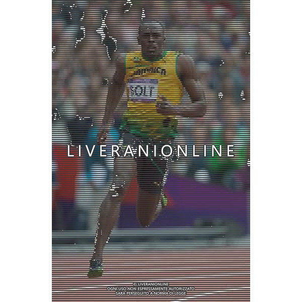 LONDYN 07.08.2012 IGRZYSKA 30 OLIMPIADY LONDON 2012 THE GAMES OF THE XXXOLIMPIAD LEKKOATLETYKA ATHLETICS NZ USAIN BOLT FOT MAREK BICZYK PRZEGLAD SPORTOWY NEWSPIX.PL.07.2012 London 2012. Athletics. semifinals of 200 meters --- Newspix.pl AG ALDO LIVERANI S A S ONLY ITALY *** Local Caption *** www.newspix.pl mail us: info@newspix.pl call us: 0048 022 23 22 222 --- Polish Picture Agency by Ringier Axel Springer Poland